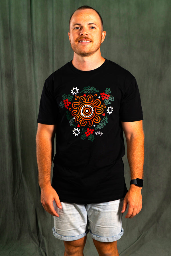 Harmony Black Cotton Crew Neck Unisex T-Shirt