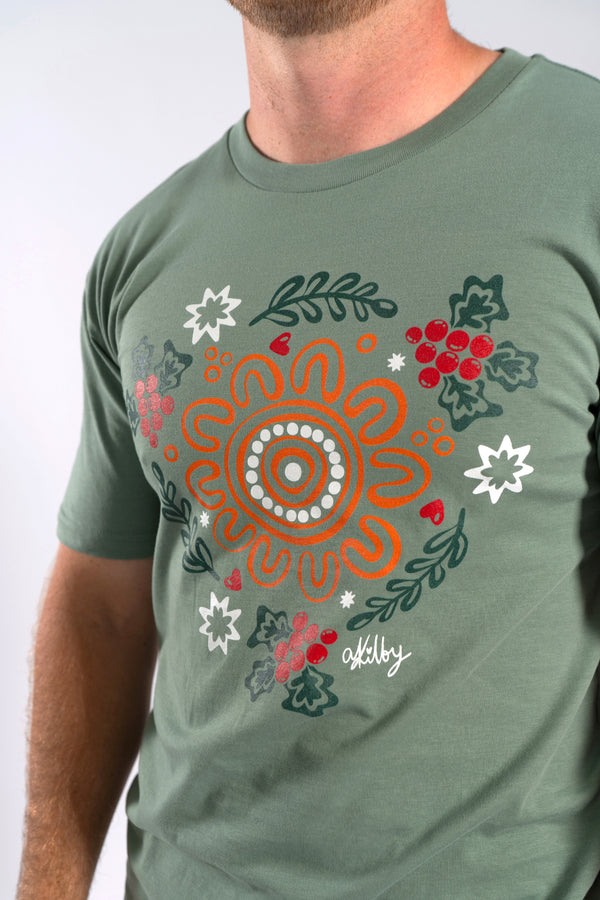 Harmony Sage Cotton Crew Neck Unisex T-Shirt