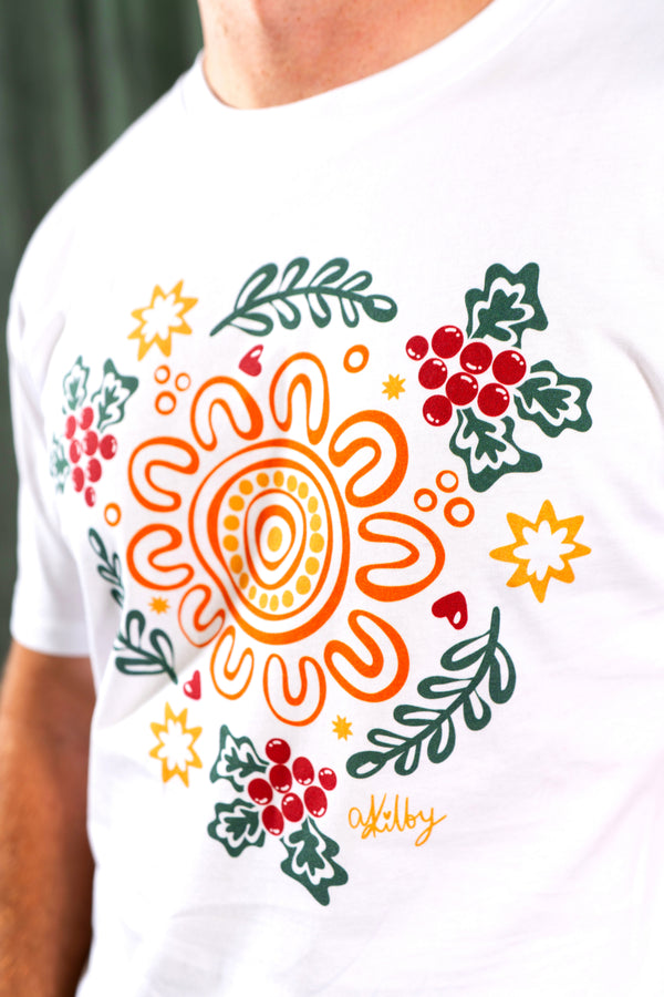 Harmony White Cotton Crew Neck Unisex T-Shirt