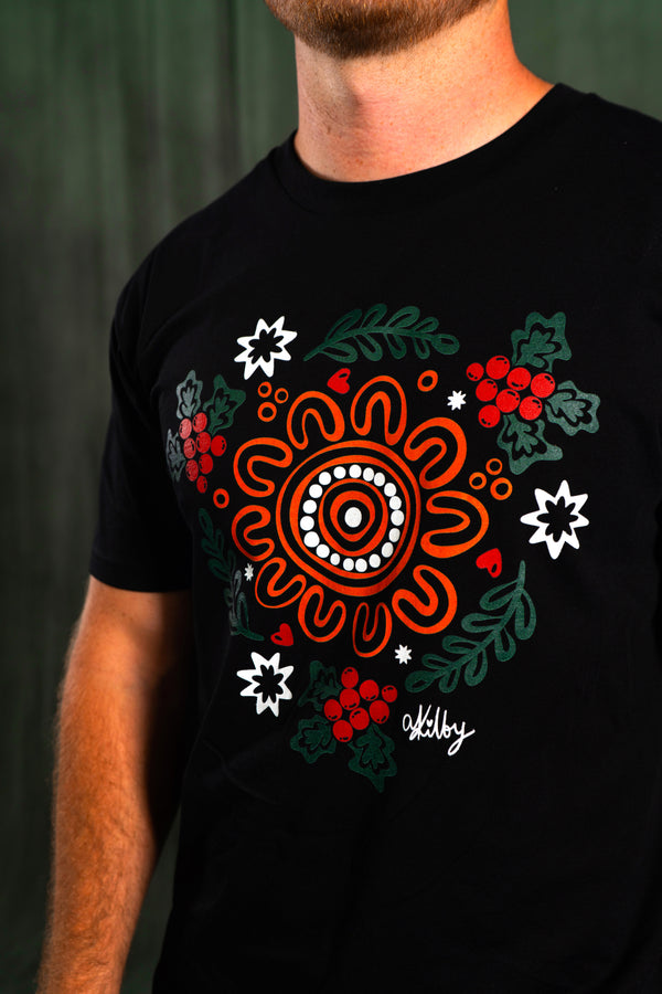 Harmony Black Cotton Crew Neck Unisex T-Shirt