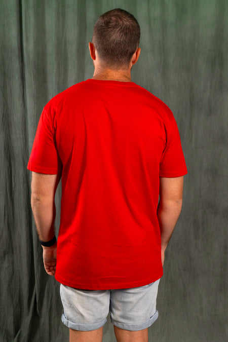 Harmony Red Cotton Crew Neck Unisex T-Shirt