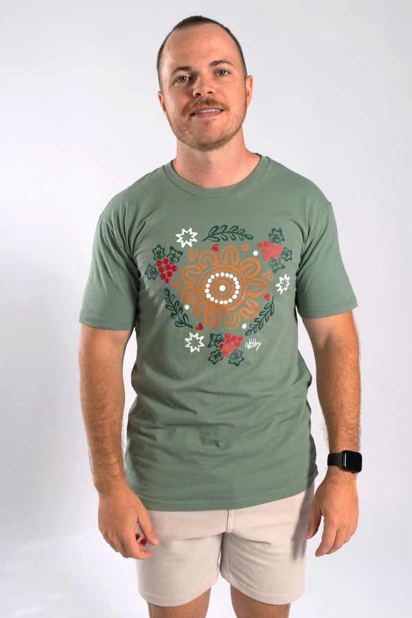 Harmony Sage Cotton Crew Neck Unisex T-Shirt