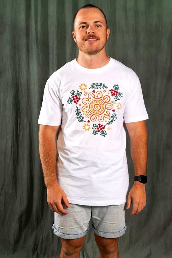 Harmony White Cotton Crew Neck Unisex T-Shirt