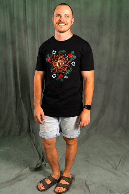 Harmony Black Cotton Crew Neck Unisex T-Shirt