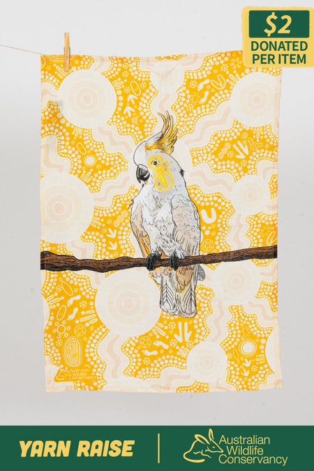 Cockatoo (Djarring) Linen Blend Tea Towel (2 Pack)