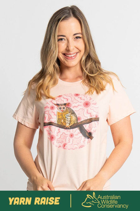 Possum (Batja) 'Australian Wildlife Conservancy' Pale Pink Cotton Crew Neck Women's T-Shirt