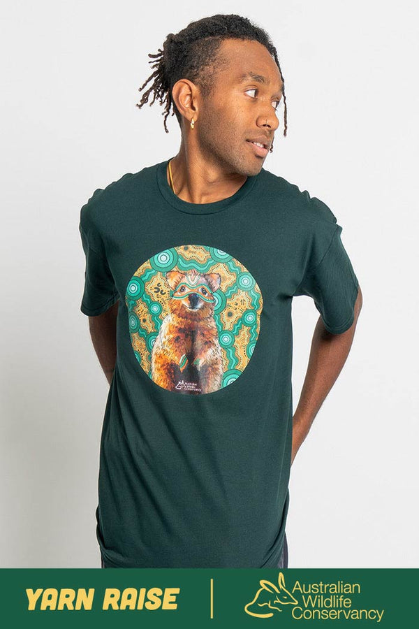 Quokka 'Australian Wildlife Conservancy' Pine Green Cotton Premium Unisex T-Shirt