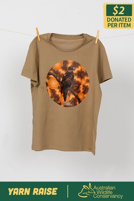 Eagle (Gurranyin) 'Australian Wildlife Conservancy' Sand Cotton Crew Neck Women's T-Shirt