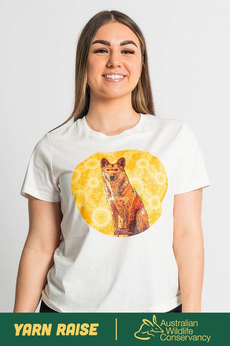 Dingo (Wilkarr) 'Australian Wildlife Conservancy' Natural Cotton Crew Neck Women's T-Shirt