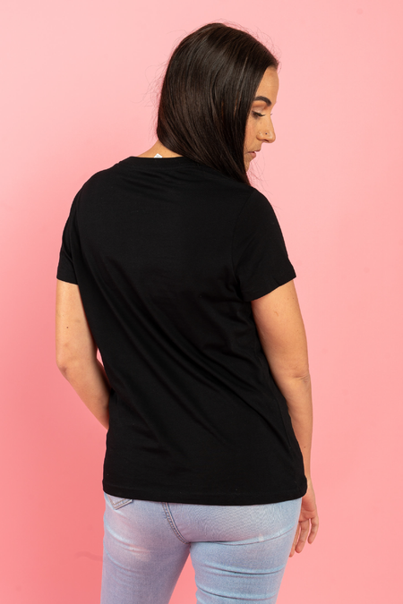 Sacred Women's Way Ribbon Black Cotton Crew Neck Women's T-Shirt