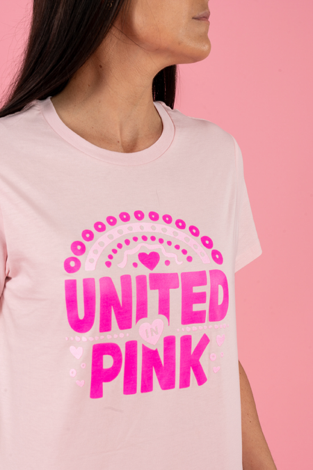 United In Pink Pink Cotton Crew Neck Women's T-Shirt