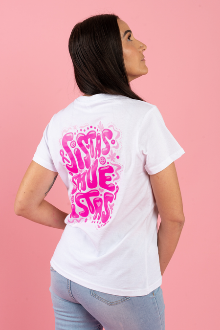 Sistas Save Sistas White Cotton Crew Neck Women's T-Shirt