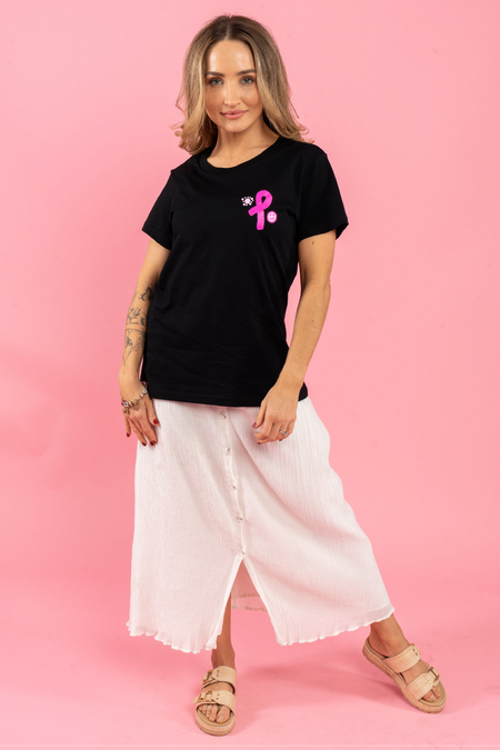 Sistas Save Sistas Black Cotton Crew Neck Women's T-Shirt