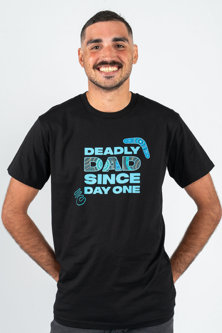 Deadly Dad Since Day One Black Cotton Crew Neck Unisex T-Shirt