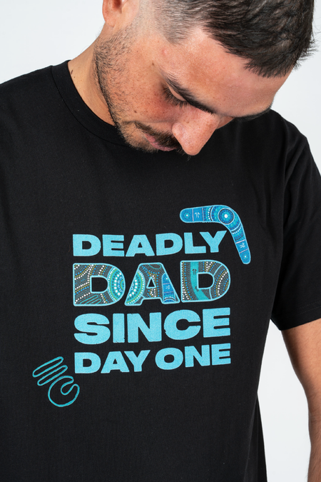 Deadly Dad Since Day One Black Cotton Crew Neck Unisex T-Shirt