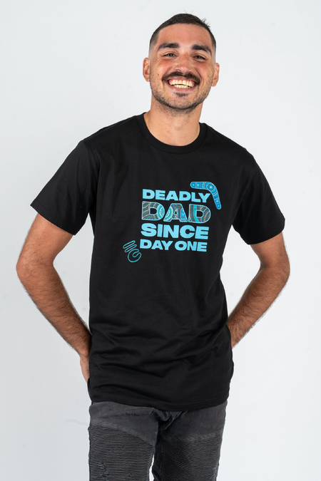 Deadly Dad Since Day One Black Cotton Crew Neck Unisex T-Shirt