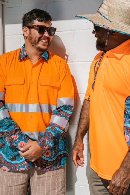 Our Protectors High Vis Orange 100% Cotton Drill Unisex Long Sleeve Work Shirt