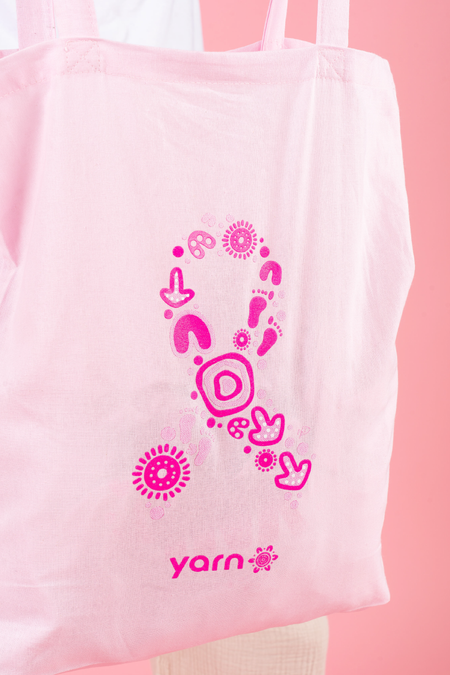 Sacred Women's Way Ribbon Pink Long Handle Cotton Tote Bag