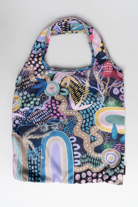 Caitlyn Davies-Plummer Artist Collection rPET Reusable Fold-Up Shopping Bag (3 Pack) with Drawstring Bag