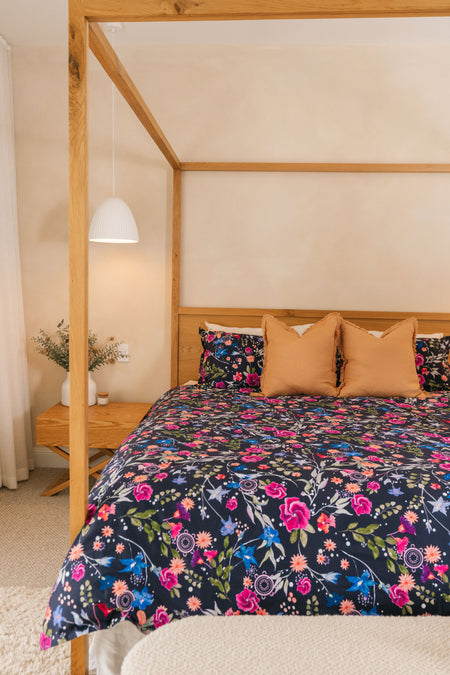 Midnight Bouquet 100% Cotton Quilt Cover Set