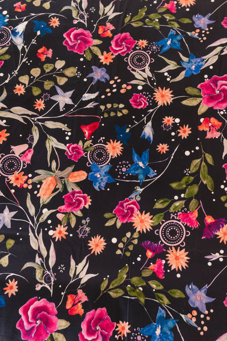 Midnight Bouquet 100% Cotton Quilt Cover Set