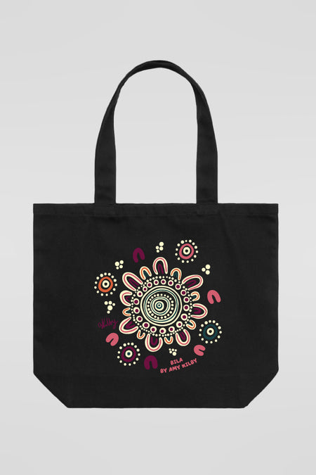 Bila Black Cotton Canvas Carry Bag