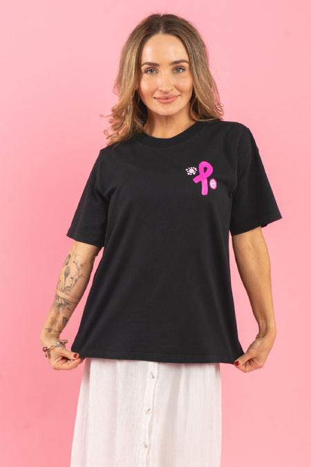 Sistas Save Sistas Black Heavy Faded Cotton Crew Neck Women's T-Shirt