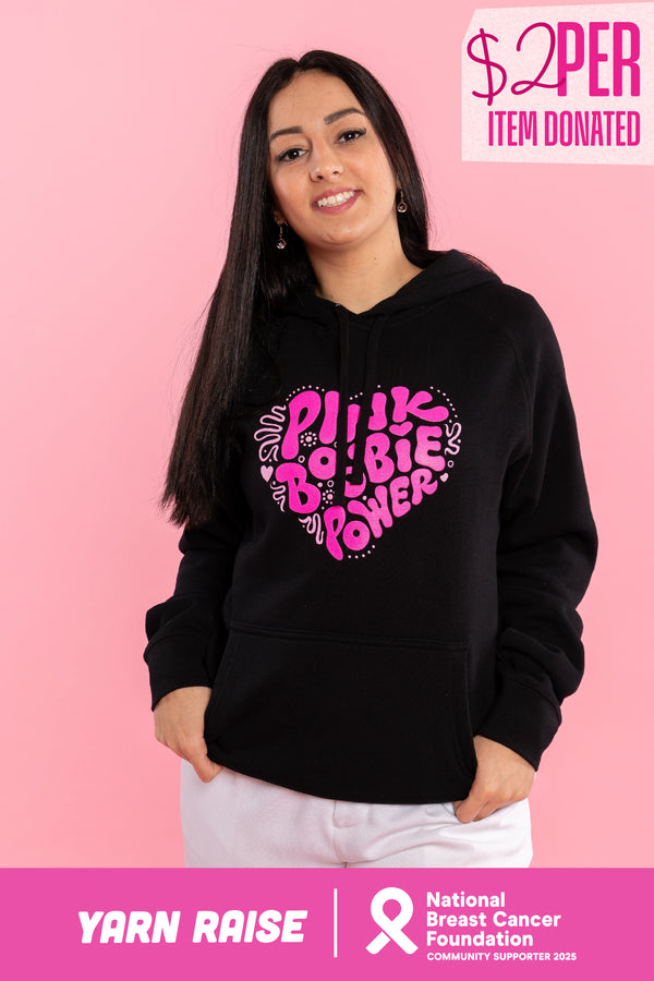 Pink Boobie Power Black Cotton Blend Unisex Hoodie