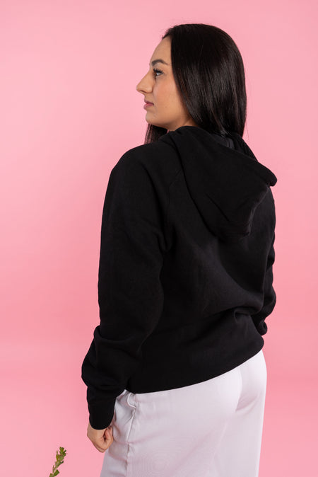 Pink Boobie Power Black Cotton Blend Unisex Hoodie