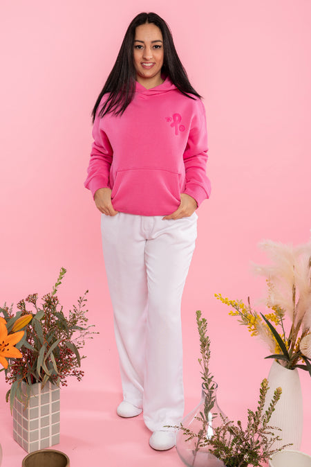 Pink Boobie Power Puff Charity Pink Cotton Blend Women's Hoodie