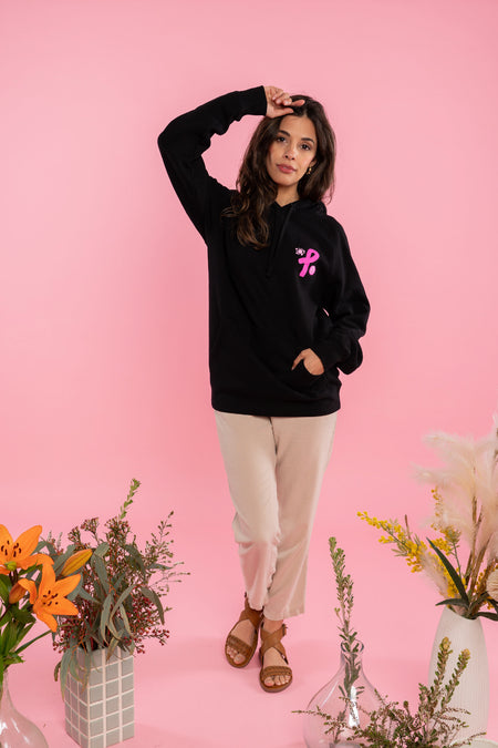 Sistas Save Sistas Black Cotton Blend Unisex Hoodie