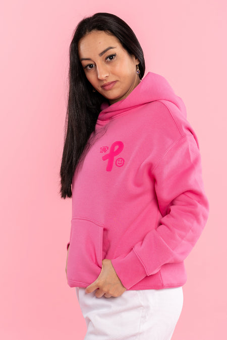 Pink Boobie Power Puff Charity Pink Cotton Blend Women's Hoodie