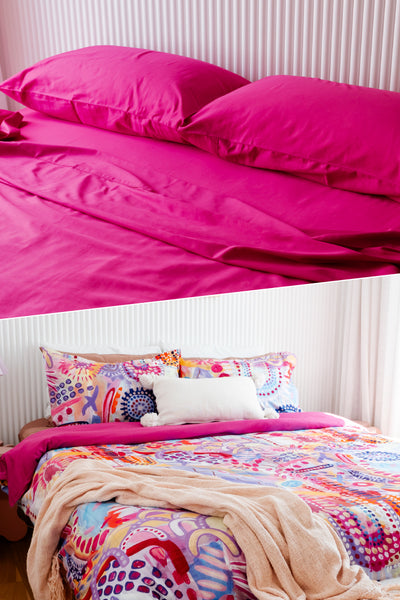 Brighter Futures Quilt Cover & Pink Sheet Set Bedding Bundle