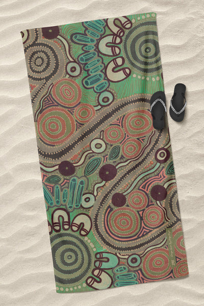 Danjoo (Green) Beach Towel