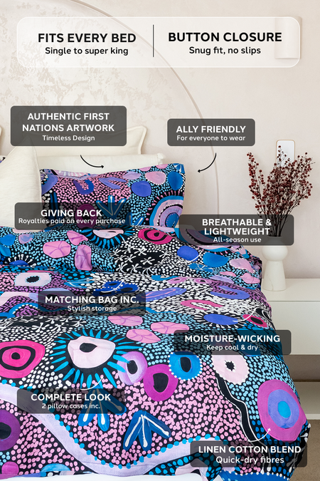 Djeran 100% Linen Quilt Cover Set