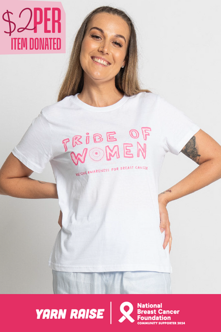 Tribe Of Women Type White Cotton Crew Neck Women's T-Shirt