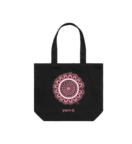 Boobie Sista Black Cotton Canvas Carry Bag
