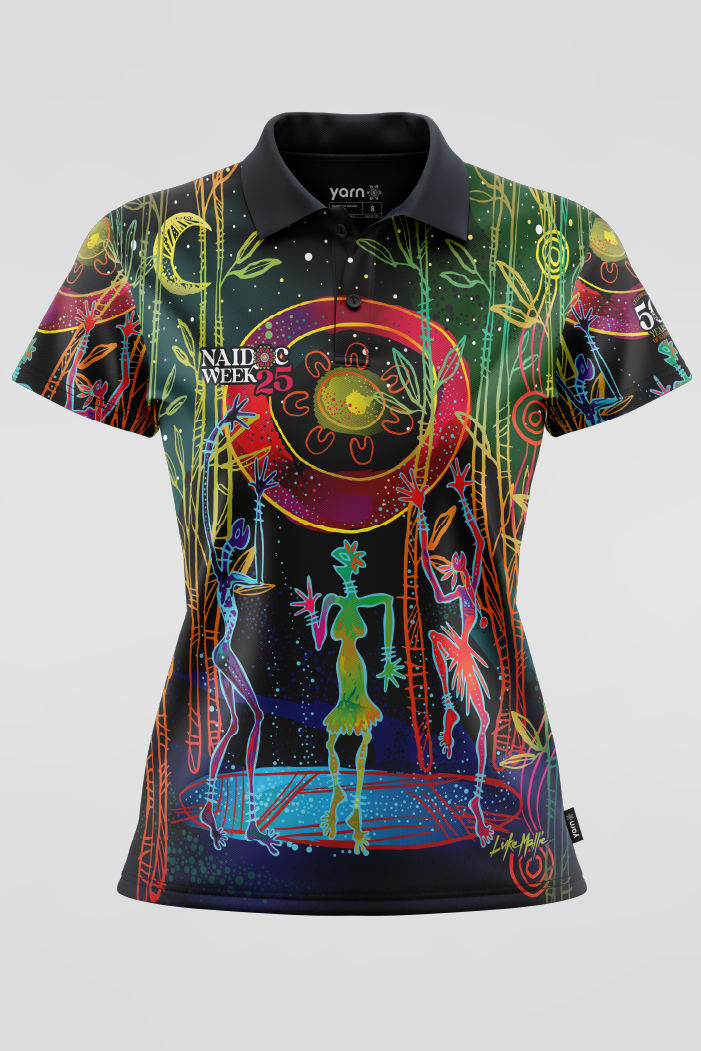 Celestial Rhythms NAIDOC 2025 Women's Fitted Polo Shirt