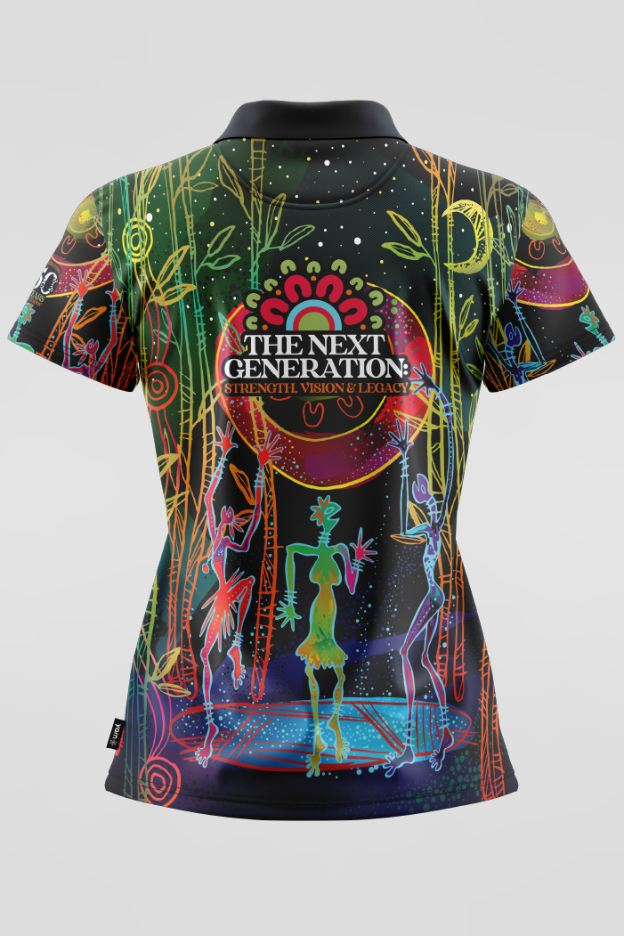 Celestial Rhythms NAIDOC 2025 Women's Fitted Polo Shirt
