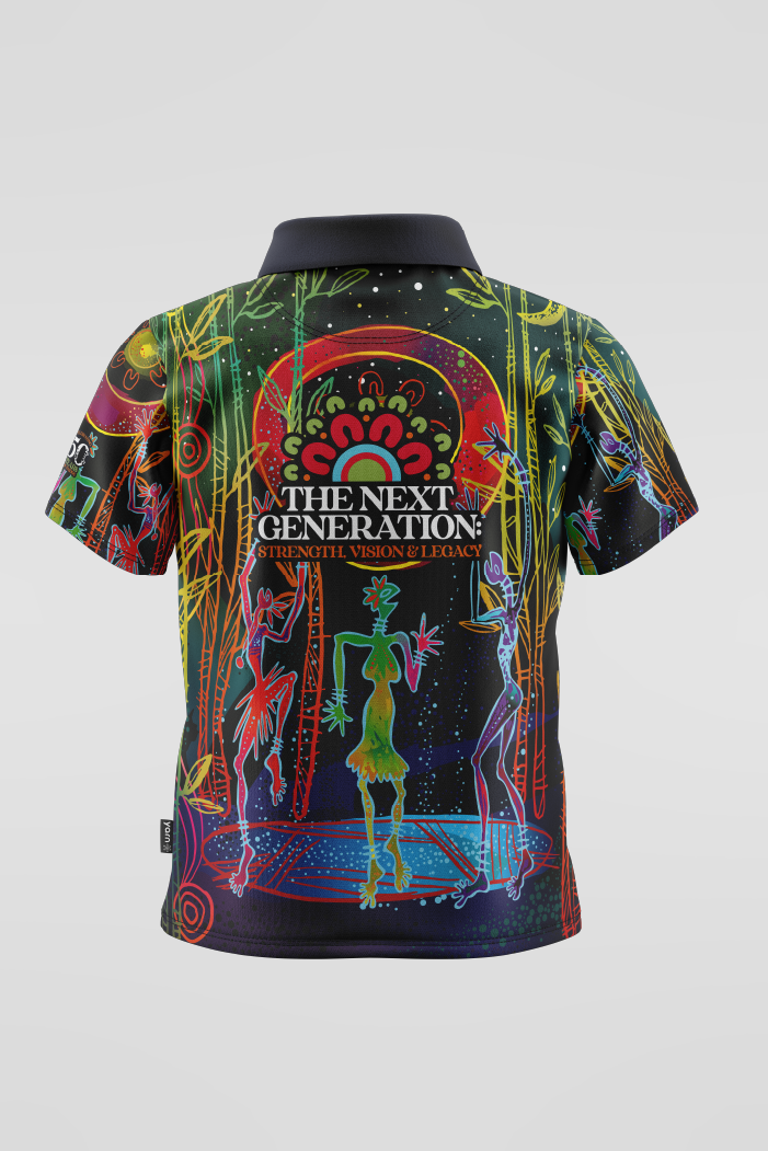 Celestial Rhythms NAIDOC 2025 Kids Polo Shirt