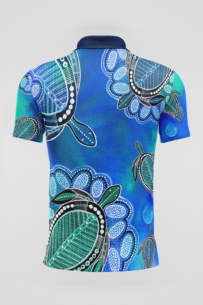 (Custom) Ocean Turtles UPF50+ Polo Shirt