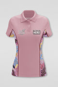 (Custom) Guiding Light NAIDOC 2024 Rose Bamboo (Simpson) Women's Fitted Polo Shirt