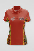 (Custom) Proud & Deadly NAIDOC 2024 Ochre Red Bamboo (Simpson) Women's Fitted Polo Shirt