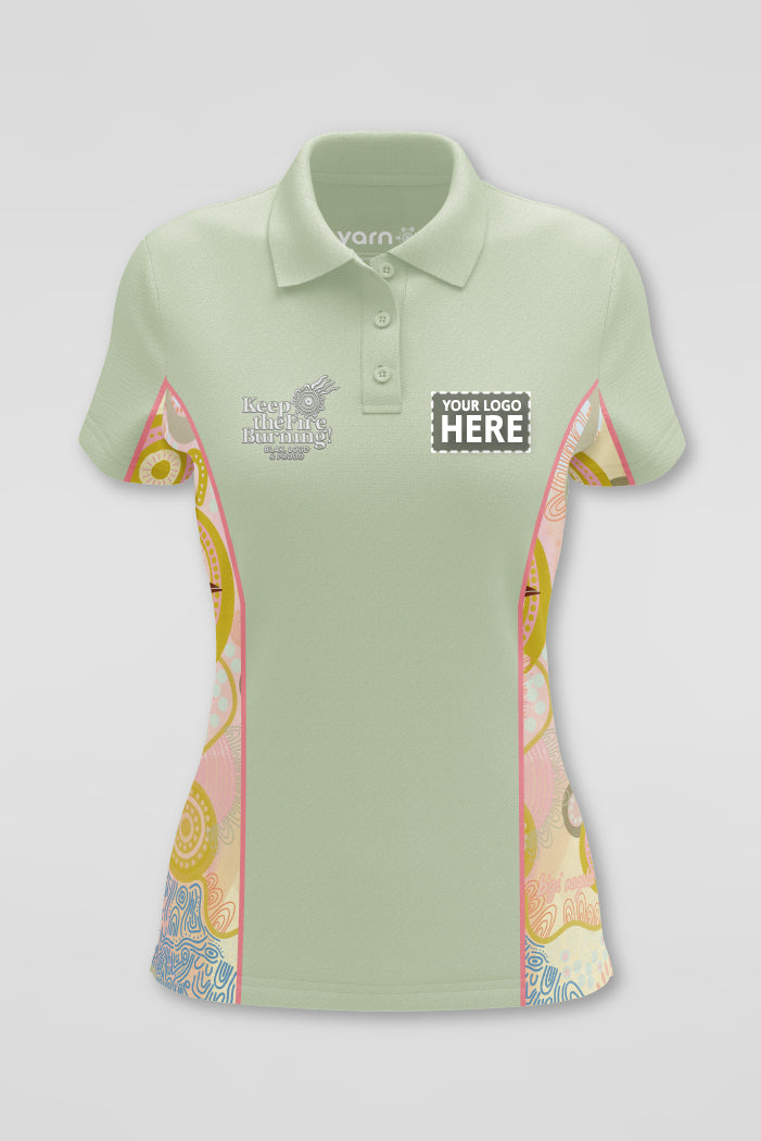 (Custom) Kindling NAIDOC 2024 Light Sage Bamboo (Simpson) Polo Shirt