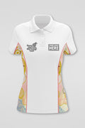 (Custom) Kindling NAIDOC 2024 White Bamboo (Simpson) Women's Fitted Polo Shirt