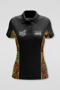 (Custom) Proud & Deadly NAIDOC 2024 Black Bamboo (Simpson) Women's Fitted Polo Shirt