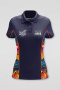 (Custom) Fire Spirit People NAIDOC 2024 Navy Bamboo (Simpson) Women's Fitted Polo Shirt