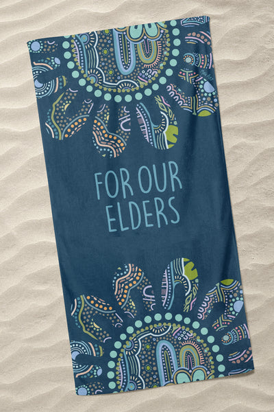 Connection Through Generations (Blue) Beach Towel