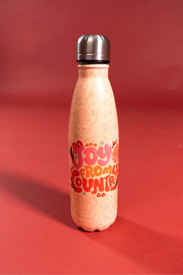 Joy From Country (Beige) Vacuum Insulated Double Walled Stainless Steel Water Bottle