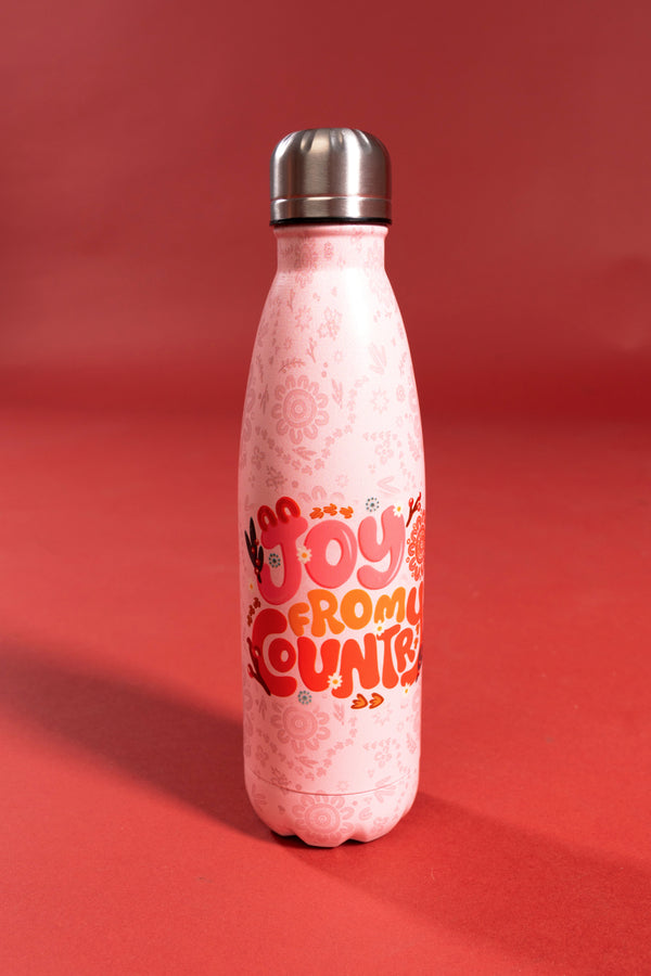 Joy From Country (Pink) Vacuum Insulated Double Walled Stainless Steel Water Bottle